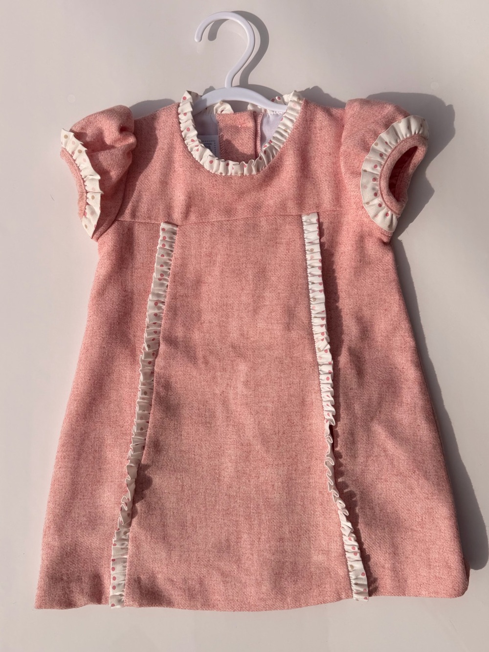 Little English Pink Ruffle Trim Dress